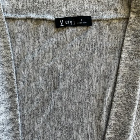 Very J Womens Gray Cardigan Duster Open Front Sz Small Blended Fabric - Picture 3 of 5